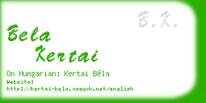 bela kertai business card