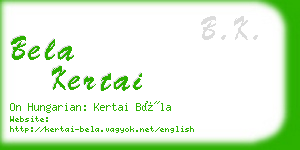 bela kertai business card